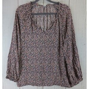 Old Navy Size XL Multicolor Floral‎ Balloon Long Sleeve Womens Blouse